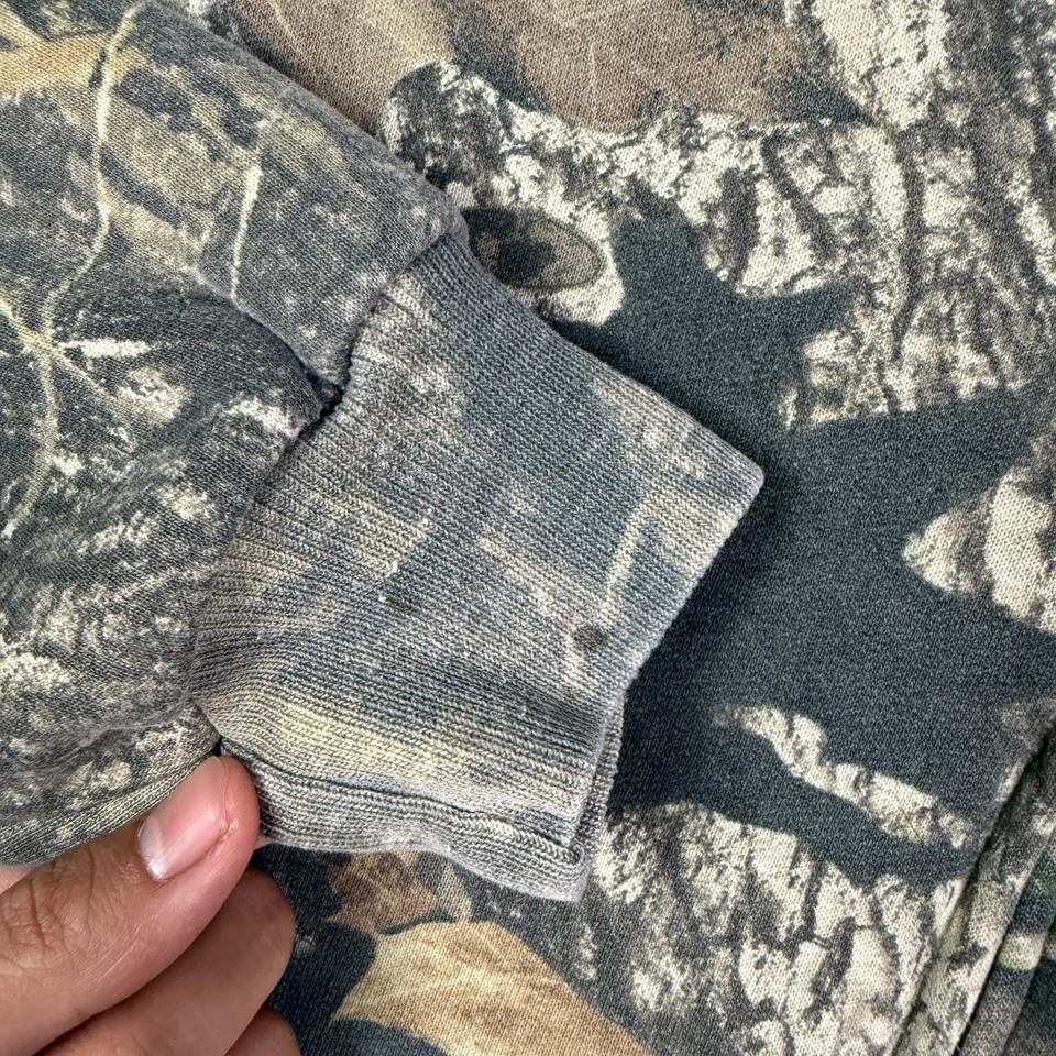 Sudadera con Capucha Cremallera Completa Camuflada Realtree Exterior Jerzees De Colección Años 90 Cuadrada Foto 3 de 4