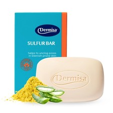 Dermisa Sulfur Bar Soap with Aloe Vera, Helps to Cleanse Oily Acne-Prone Skin an