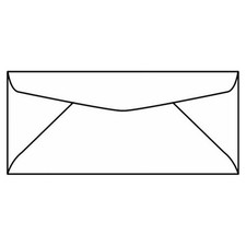 14 Regular Envelopes, 5" x 11-1/2", 24 , White, Diagonal Seam, No Window Box