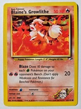 Pokemon TCG Card - Gym Heroes Blaine's Growlithe Regular #62/132