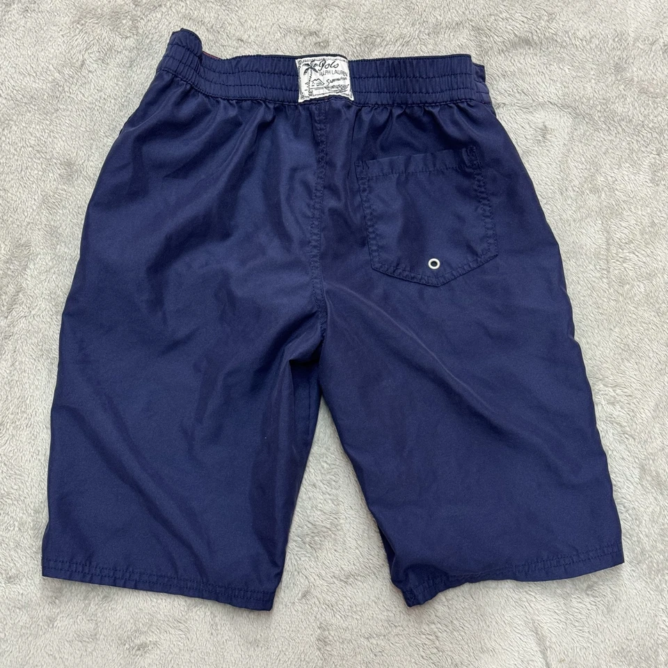 Bermuda de natação Polo Ralph Lauren masculina grande azul marinho vermelha pônei grande malha com cordão - Imagem 2 de 4