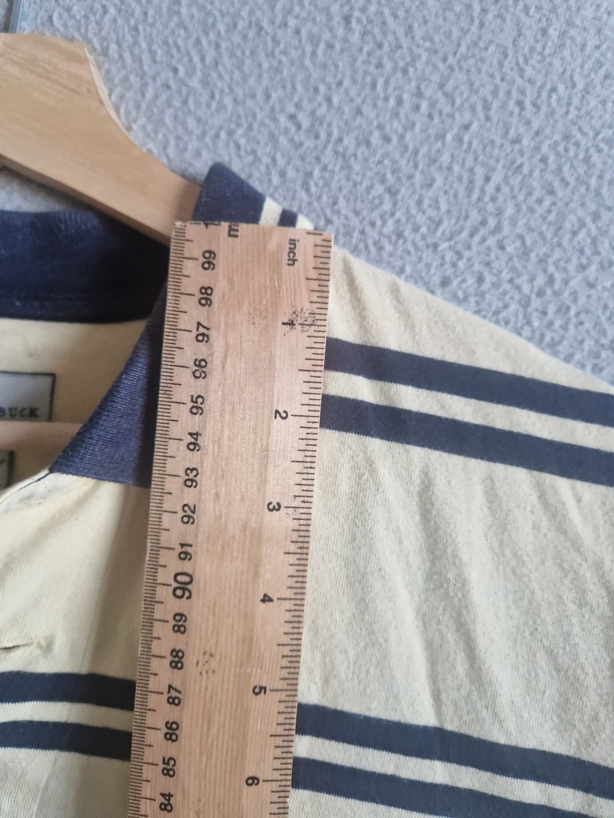 Cutter & Buck Golf Polo Shirt Mens Large Yellow Blue Stripes Cotton