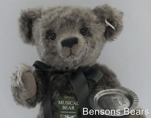 Steiff 2000 Harrods Musical Rose Tavern In The Town Grey Mohair Bear Ean 653261 - Picture 5 of 10