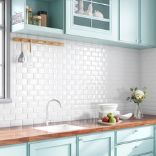 Thickened Kitchen Adhesive Tiles, White Paraschizzi Kitchen Adhesive Tiles