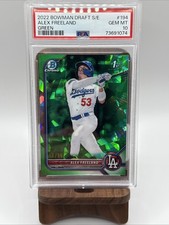 2022 Bowman Chrome Draft Sapphire Alex Freeland BDC-194 Green /50 Dodgers PSA 10