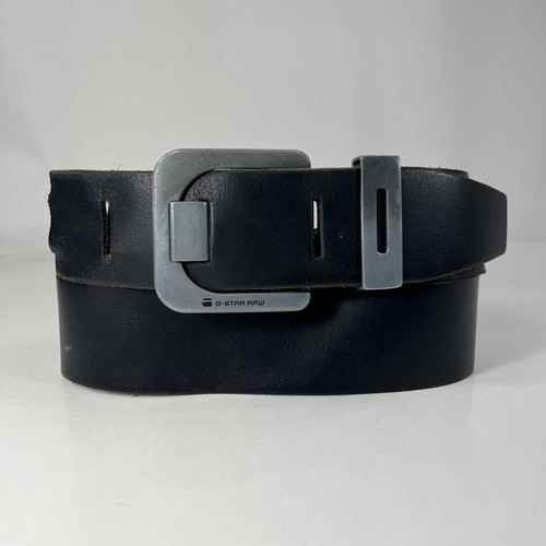 G-STAR RAW 3301 breiter schwarzer Ledergürtel - Größe 40