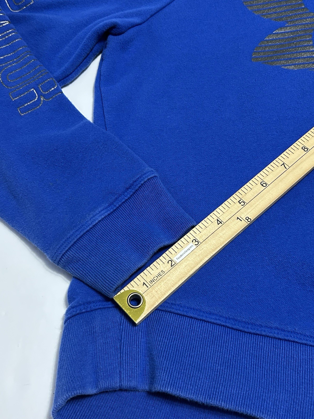 Under Armour Women’s Fleece Loose Fit Big Metallic Gray Logo Hooded Sweatshirt L thumbnail 8