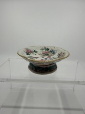 Antique Chinese Famille Rose Porcelain Pedestal Dish  Chip