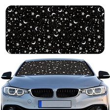 Windshield Sun Shade Foldable Car Front Window Covers for Car Moon Star