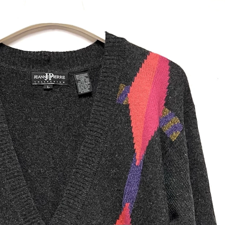 Suéter Argyle de Colección Lana de Cordero Angora L Academia Preppy Acogedor Retro Colegiala Foto 4 de 4