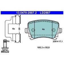 Satz Bremsbeläge Bremsklötze hinten für Audi TT 8J3 8J9 | 24268725