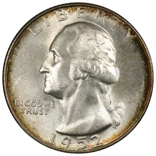 1952-S Washington Quarter UNC/BU Uncirculated Coin TONED A2634