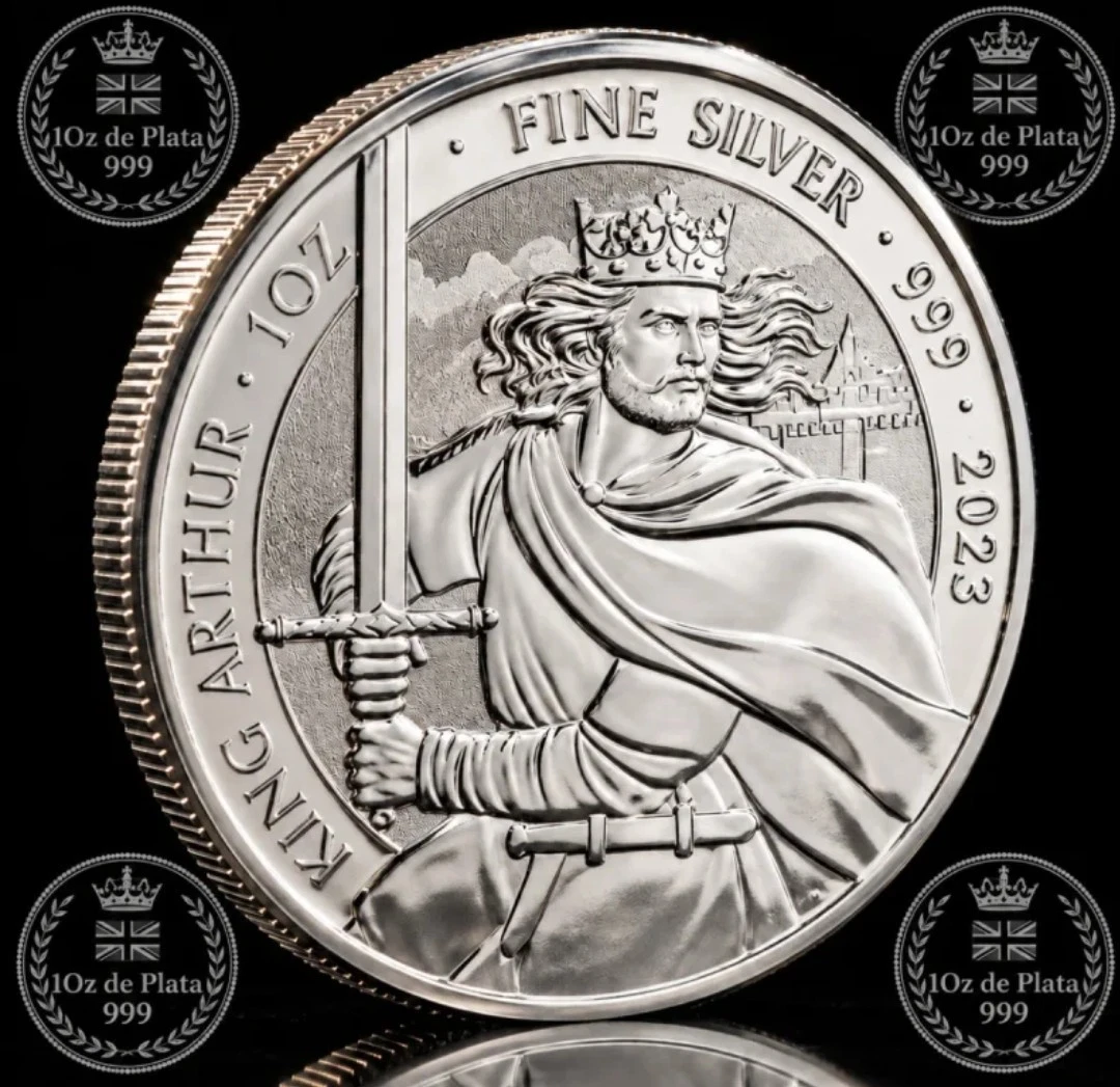 Moneda King Arthur 2023, Reino Unido, 1 oz de plata 999, The Royal Mint