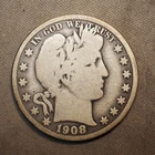 1908 **P** BARBER SILVER HALF DOLLAR ***NICE COIN!***  FREE SHIPPING! C1949