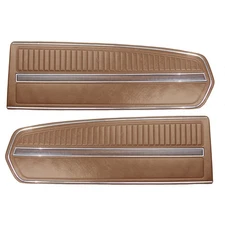 CJ Classics Door Panel Saddle Pair Deluxe Interior Mustang 1968