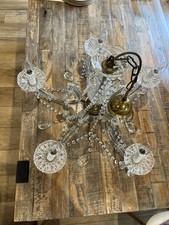 Beautiful Original Vintage Marie Therese Full Crystal 5 Arm Bulb Chandelier