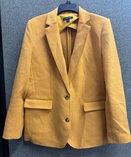 Ann Taylor The Greenwich Blazer - Raw Honey - Polyester/Wool Blend Size 12 3C3 