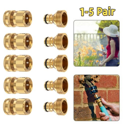 #ad 3 4quot; Garden Hose Quick Connect Water Hose Fit Brass Female Male Connector Set $22.99