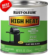 7778730 High Heat Brush Protective Enamel Paint, Half Pint, Flat BBQ Black