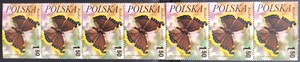 POLAND. 1977. BUTTERFLIES. STRIP 7 STAMPS. MNH OG. XF Extra Fine. LOT IN GERMANY