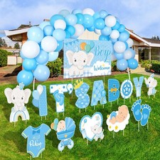 15 Pcs Its a Boy Yard Sign Gender Reveal Decorations Welcome Baby Shower Yard...