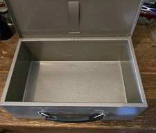 Rockaway Metal Prod Corp Vintage Lock Box w/ Key & Working Lock Mechanism