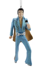 Kurt Adler 45in Elvis Presley Blue Suit Christmas Ornament Holding Guitar