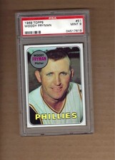 1969  TOPPS  WOODY  FRYMAN  #  51   PSA  9
