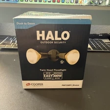 💡Cooper Lighting Halo Outdoor Security Twin Head Flood Light PWT250BR Bronze