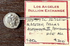 323-317 BC Macedon AR Drachm Alexander III The Great Posthumous Issue Nice AU