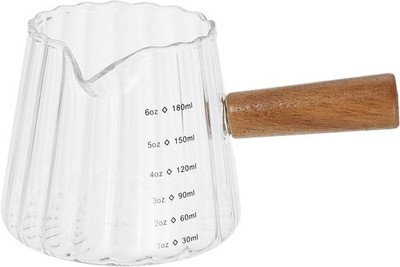 6 oz Espro Shot Glass with Wood Handle,Borosilicate Glass