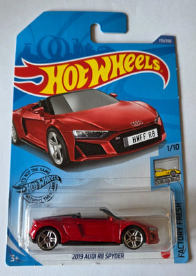 Hot Wheels 2019 Audi R8 Spyder Rot-Factory Fresh 1/10 Longcard 175/250 Top Karte