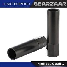 2pcs Black Socket Key Tool for 7 spline Lug Nuts | 19mm, 3/4", 21mm, 13/16" Hex