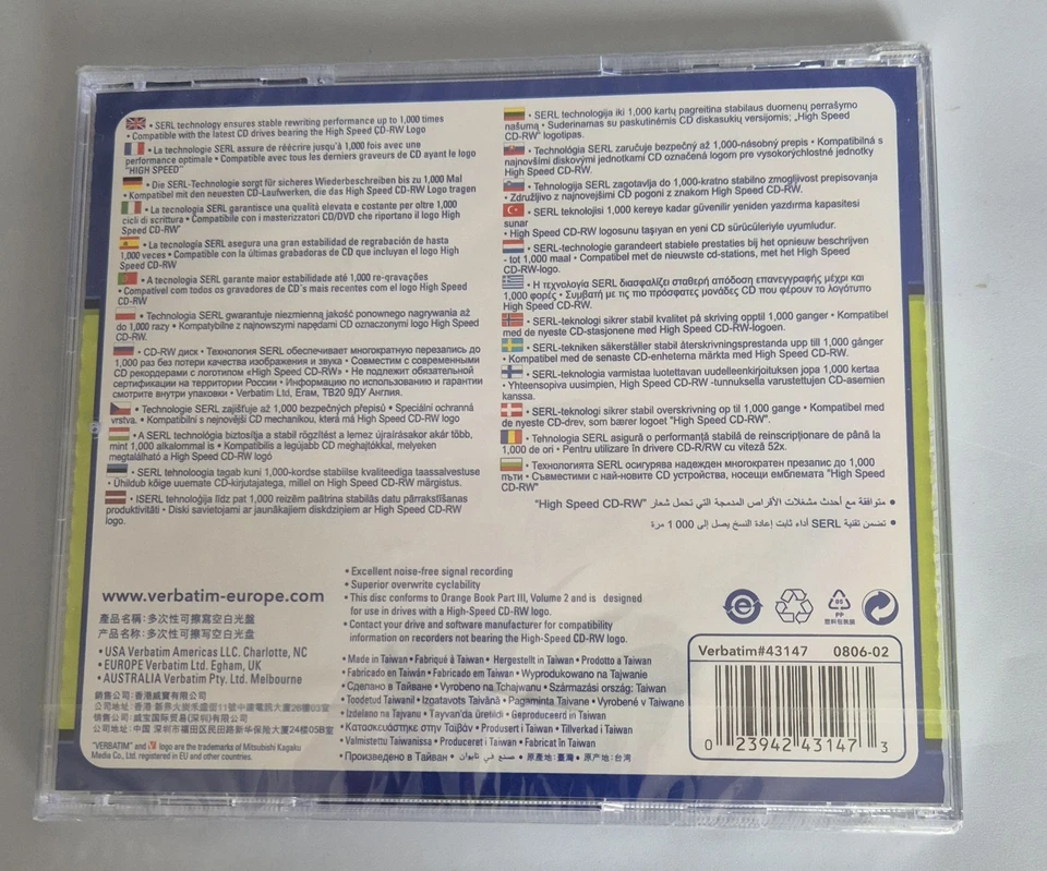 6 Verbatim CD-RW 12x 700MB 800 Min Blank Disc Rewritable Brand New Sealed - Image 2 of 4