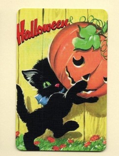 cats halloween SWAP CARD SINGLE playing card