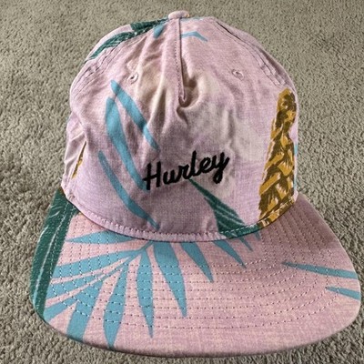 Hurley Hat Cap Snap Back Pink Blue Green Pineapple Tropical Print Mens One Size