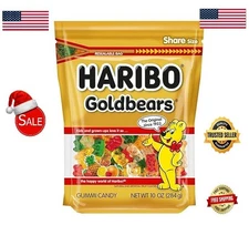 HARIBO Goldbears, Gummi Candy, 10 oz Resealable Bag, Assorted Flavors