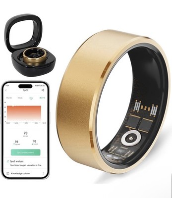 Smart Ring Health Fitness Tracker for Women Men Gold Size 9