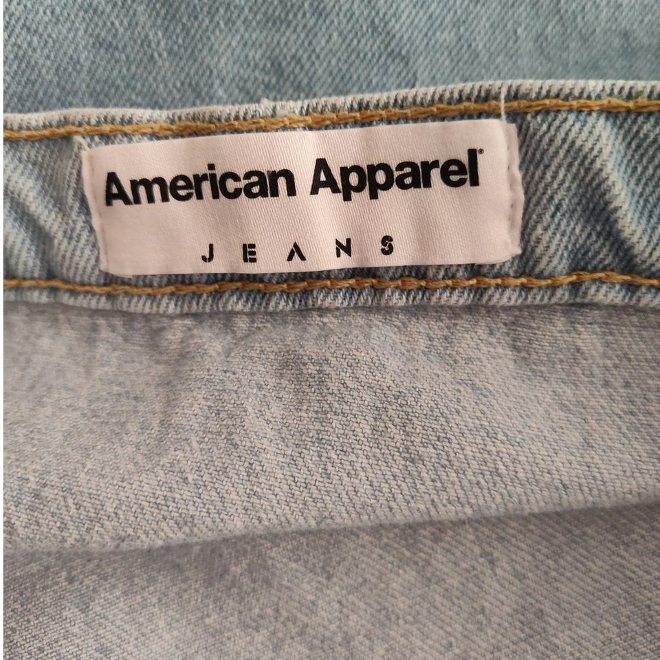 American Apparel Jeans Skater A Line Cheer Style Light Wash Denim Mini Skirt M - Image 3 of 4