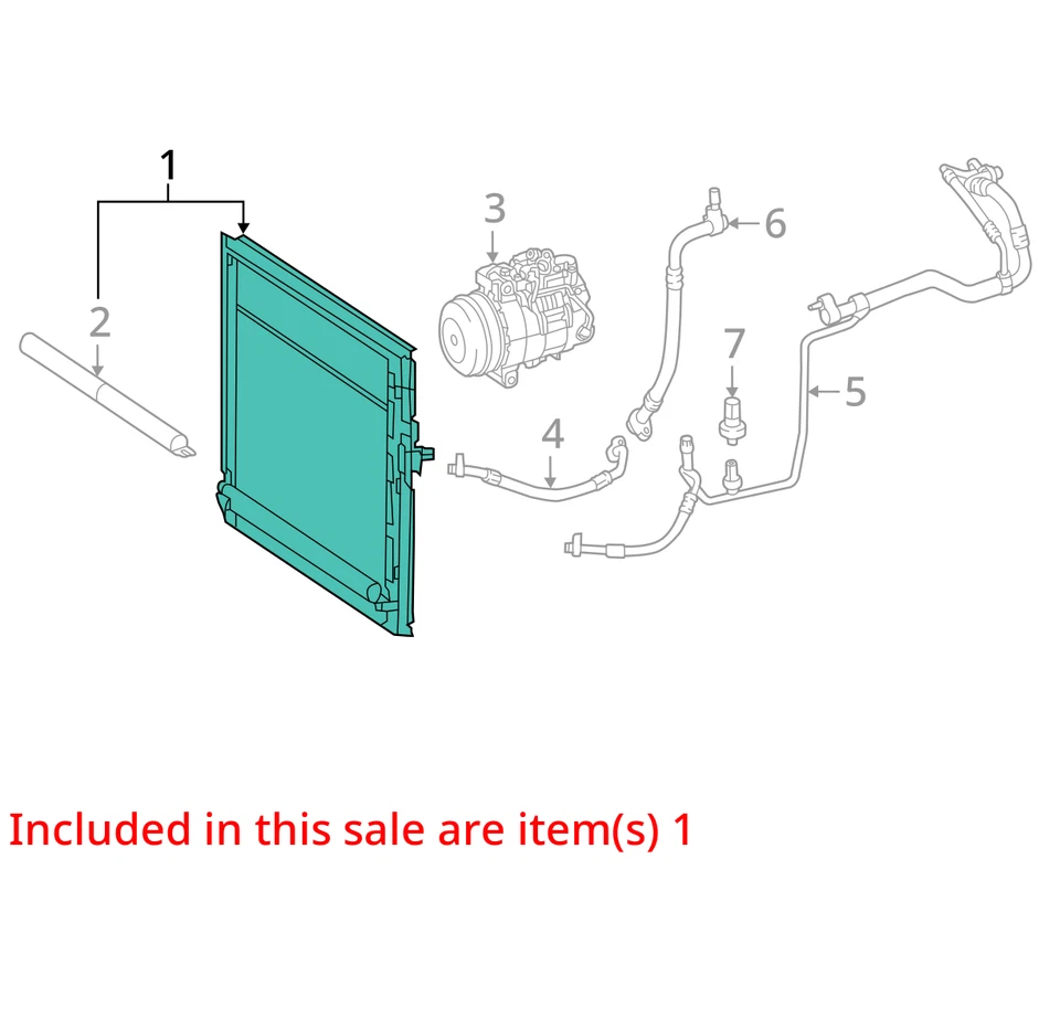 Condensador de aire acondicionado Mercedes ML350 2012-2015 123 k OEM Foto 4 de 4