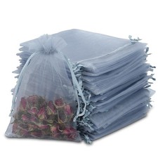 Kslong 100PCS Small Mesh Bags Drawstring 100 Count Pack of 1 , Grey