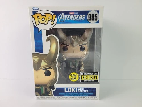 Funko Pop! Marvel - Loki with Scepter #985 E&E Exclusive GITD w/Protector