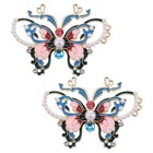  2 Pcs Schmetterling Brosche Perlenanlagenstift Anstecknadel Für Damen