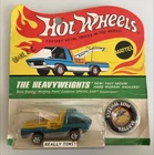 Vintage Hot Wheels Redline Heavy Weights Aqua Tow Truck In Blisterpack