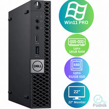 Dell Mini Desktop PC i5, up to 16GB RAM, 512GB SSD NVMe, Windows 11 Pro, WiFi