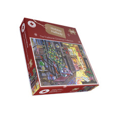 Holiday Hallway 1000-Piece Christmas Jigsaw Puzzle   Cozy Festive Twinkling Tree