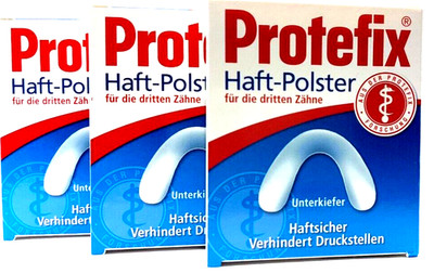 3x Protefix Haft-Polster Unterkiefer Prothesen Haftsicher 30 Stück Haftpolster