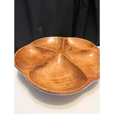 Vintage Wooden Divided Serving Tray Snack Dish Appetizer Plate Philippines