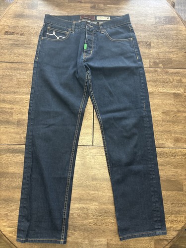 LR Geans by LRG dunkelblaue Denim Herrenjeans mittlerer Bund 34 x 31 Hose neu ohne Etikett NEU - Bild 1 von 12