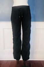 Lululemon Women  s Black Jogger Pants Size 10 Drawstring Elastic Waist